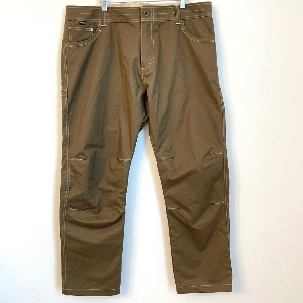 Kuhl Hot Rydr Mens 42x32 Brown Flannel Lined Utility Pants 5113 Gorpcore Outdoor